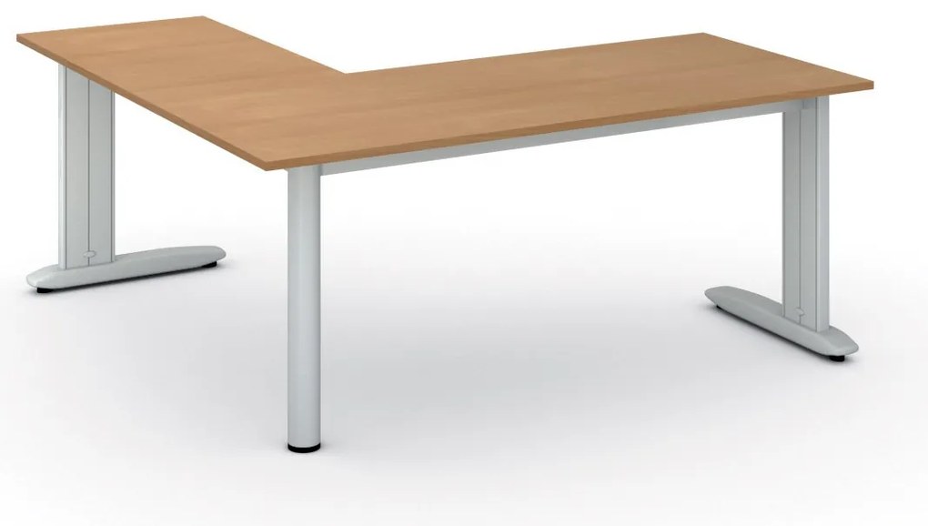 Rohový kancelársky písací stôl PRIMO FLEXIBLE, 180x180 cm, buk