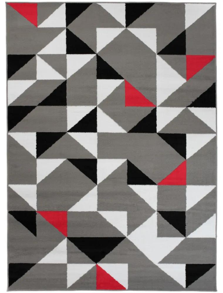 Kusový koberec PP Lester sivočervený, Velikosti 130x190cm