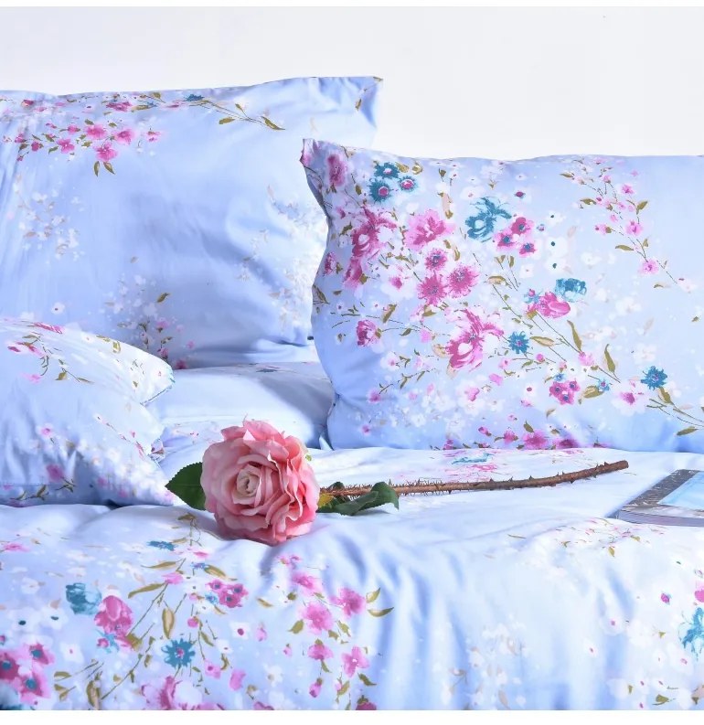 Obliečky bavlnené Stela modré EMI, Štandardný set jednolôžko obsahuje 1x 140x200 + 1x 70x90