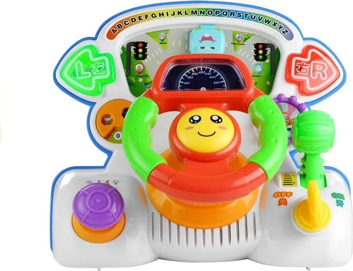 LEAN Toys Interaktívny vzdelávací volant – zvuky a svetlo