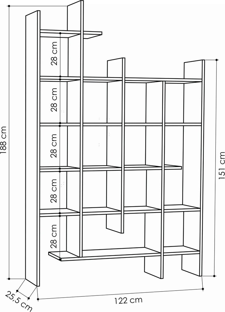 Moderná knižnica Houseland Manco moka