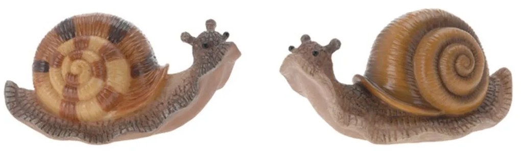Záhradná figúrka z polystonu Snails, sada 2ks, 10 cm, viacfarebná