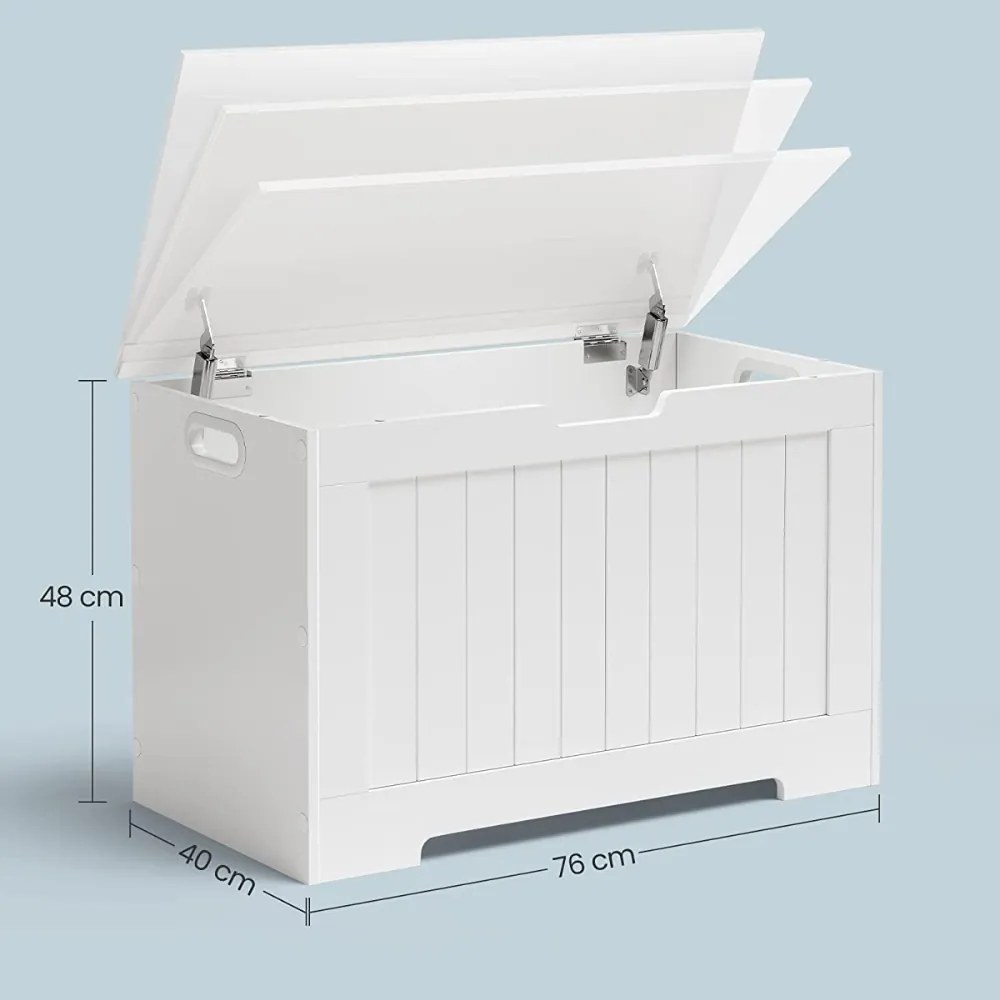 Vasagle Truhlica s úložným priestorom GRETA, 76x48x40cm, biela