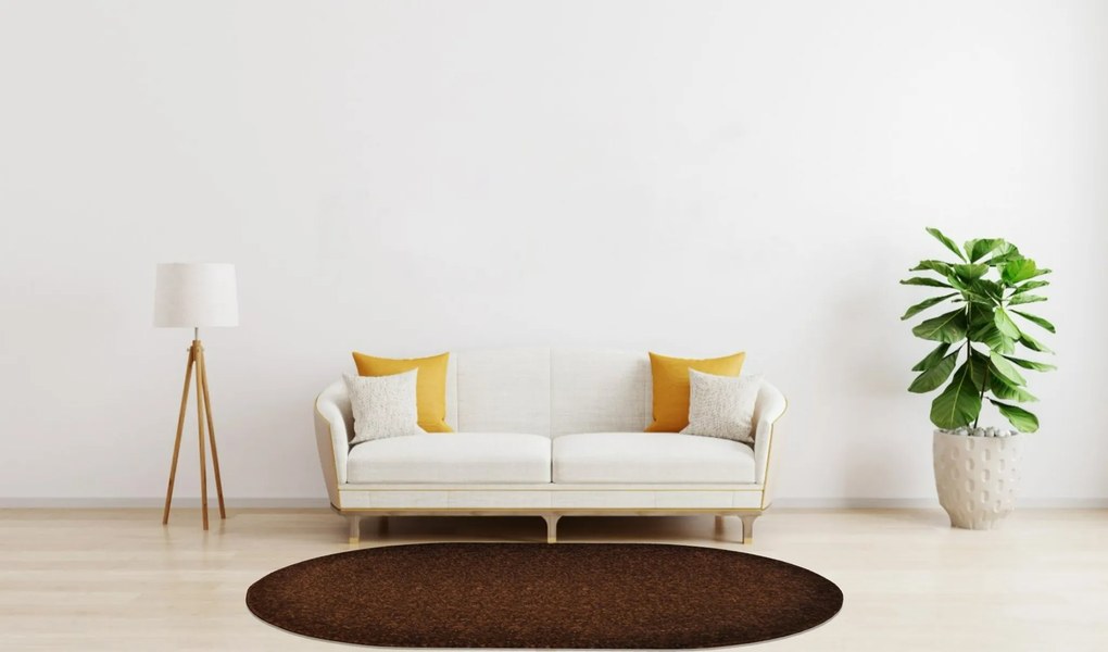 Vopi koberce Kusový koberec Eton hnedý ovál - 160x240 cm