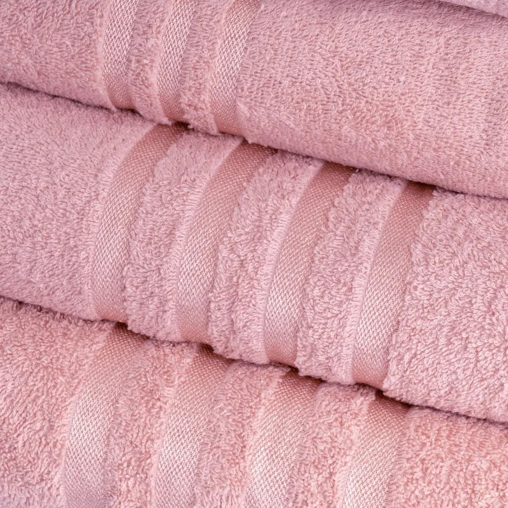 Ružový froté bavlnený uterák 50x100 cm Simple – Casa Selección