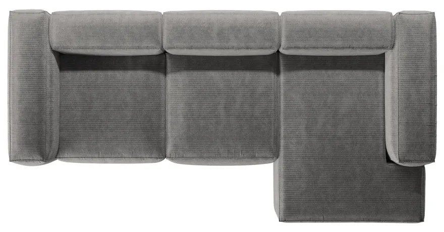 Svetlosivá menčestrová rohová pohovka (pravý roh/s leňoškou) Bergano – Cosmopolitan Design