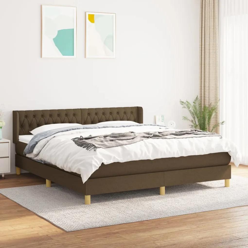 Boxspring posteľ s matracom tmavohnedá 180x200 cm látka 3130532