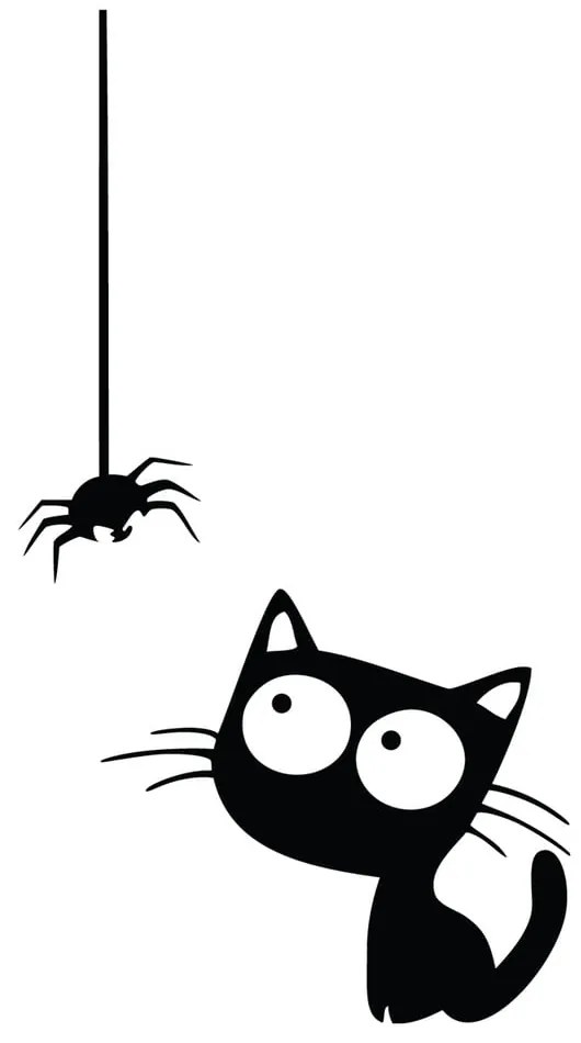 Samolepka Ambiance Cat And Spider