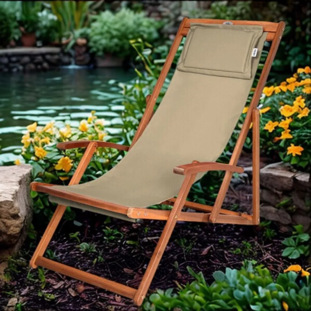 Záhradné lehátko SIENA, 65x87x102cm, bežová Jurhan