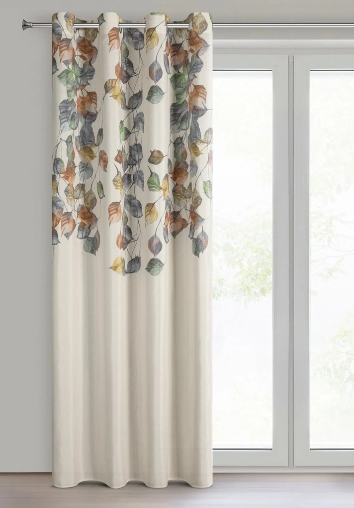 ZÁVES NA KRÚŽKOCH NORA 140X250 CM LISTY