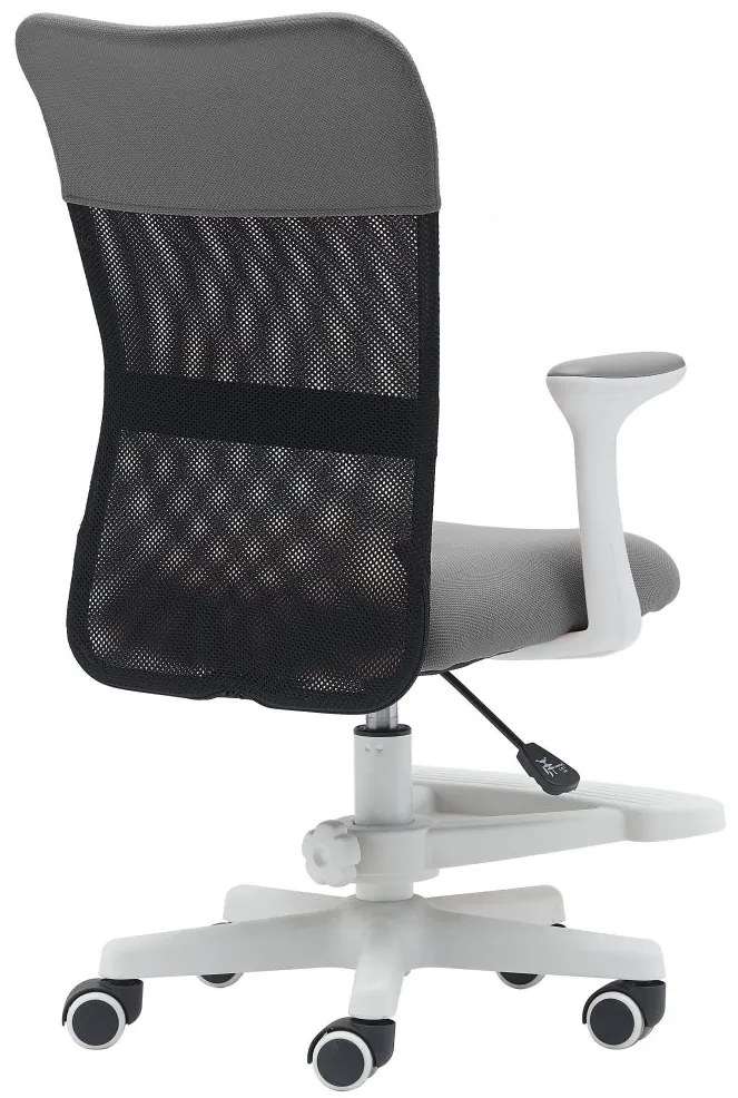 Detská stolička Neoseat MONKEY WHITE s podnožou — látka, biela / svetlo sivá