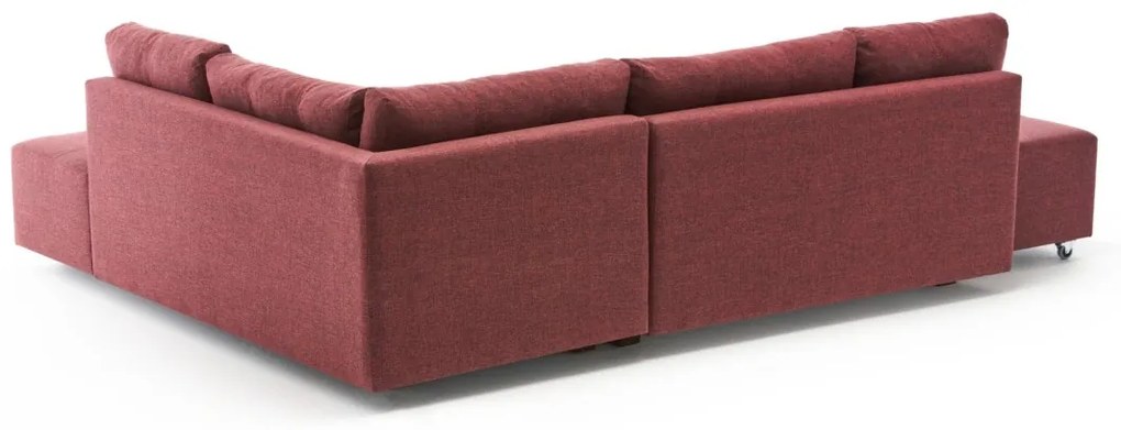 Rohová rozkladacia pohovka Manama bordová pravá