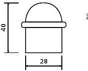 Dverná zarážka TWIN G 1001 (F9 - eloxovaný hliník, farba nerez), Twin F9 (elox hliník - farba nerez)