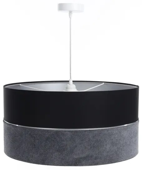 Luster na lanku TWIST 1xE27/60W/230V čierna/šedá/strieborná