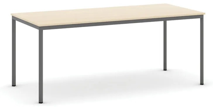 Stôl jedálenský, 1800 x 800 mm, tmavo sivá podnož, breza
