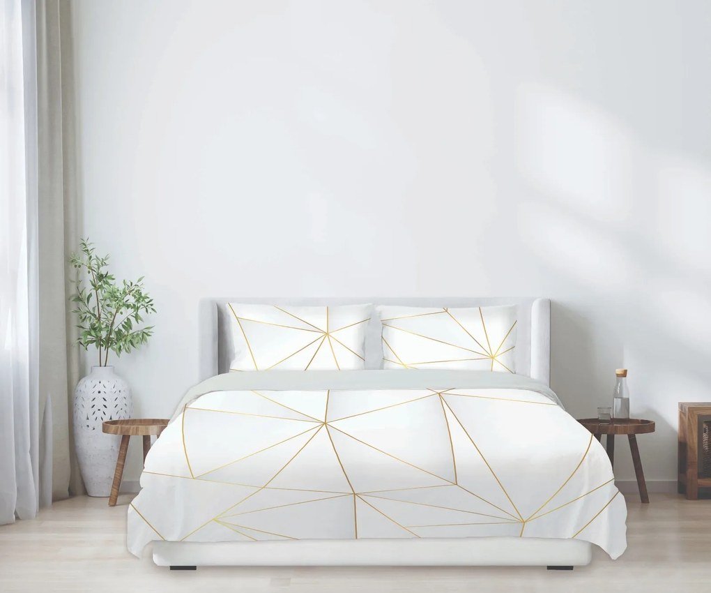 Matex Luxusné bavlnené saténové obliečky 140x200 + 70x90 cm - Prestige "Zlaté línie"