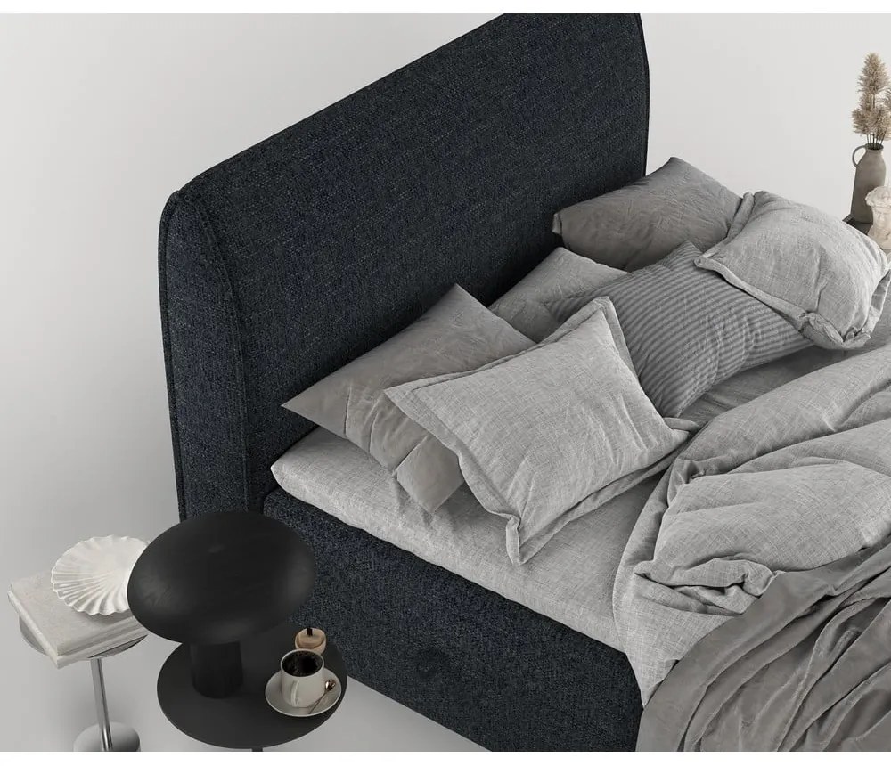 Čierna boxspring posteľ s úložným priestorom 200x200 cm Melba – Maison de Rêve