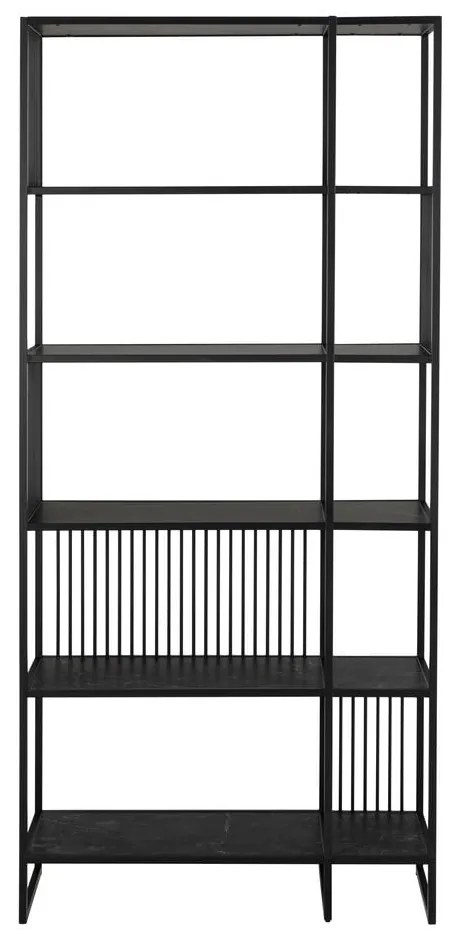 Čierna knižnica v dekore kameňa 85x185 cm Strington – Actona
