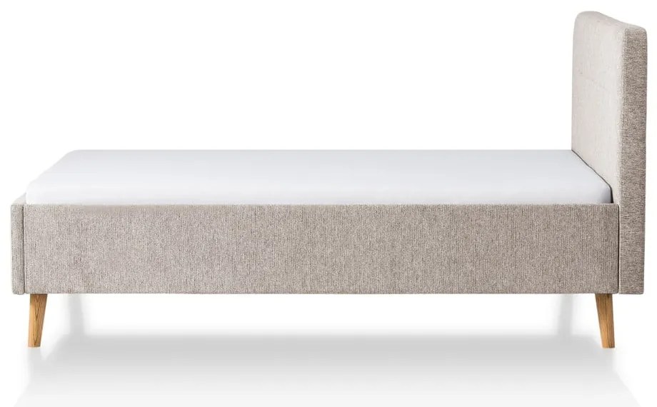 Sivá/hnedá čalúnená dvojlôžková posteľ bez roštu 140x200 cm Smart – Meise Möbel