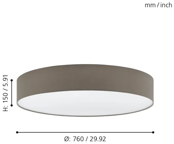 Eglo 97616 - Stropné svietidlo PASTERI 5xE27/60W/230V 76 cm