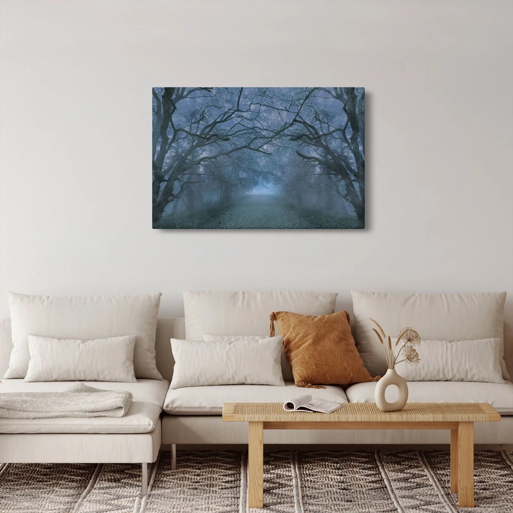Obraz lesa v hmle (90x60 cm)