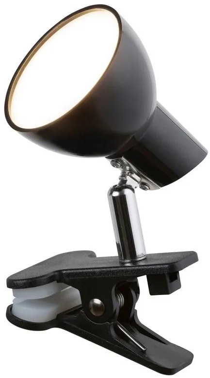 Rabalux NOAH LED lampička s klipom 5W | 360lm | 3000K - čierna