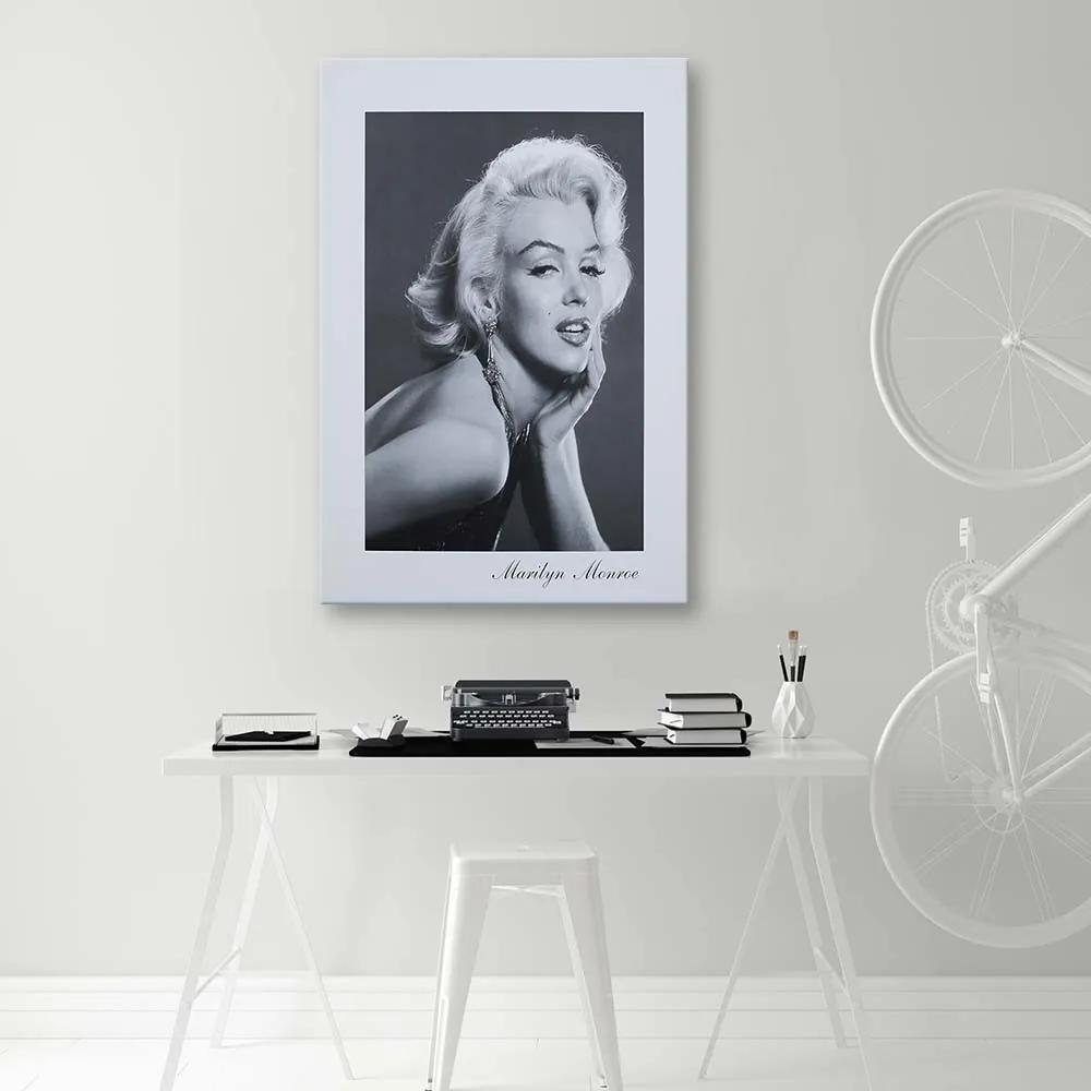 Obraz na plátně Marilyn Monroe černobílá - 80x120 cm