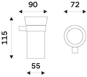 NIMCO BR 11058KU-26 - Nástenný stojanček na kefky BORMO biela/lesklý chróm