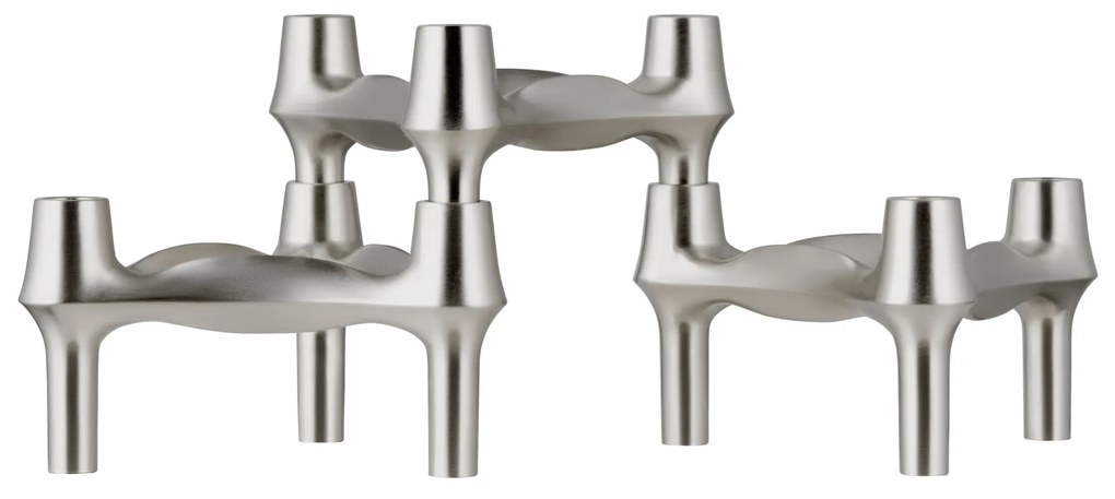 Stoff Nagel Designový svícen BMF STOFF Nagel Brushed Chrome – set 3 ks