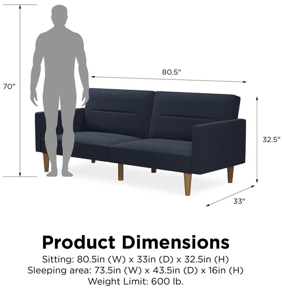 Tmavomodrá rozkladacia pohovka Støraa Mainstays