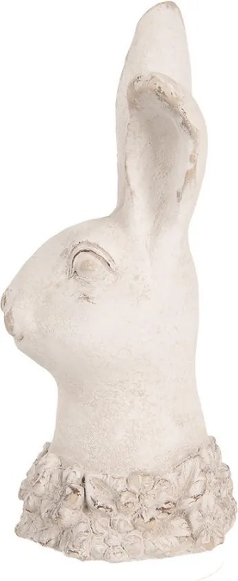 Béžová antik cementová busta králik - 12*10*24 cm