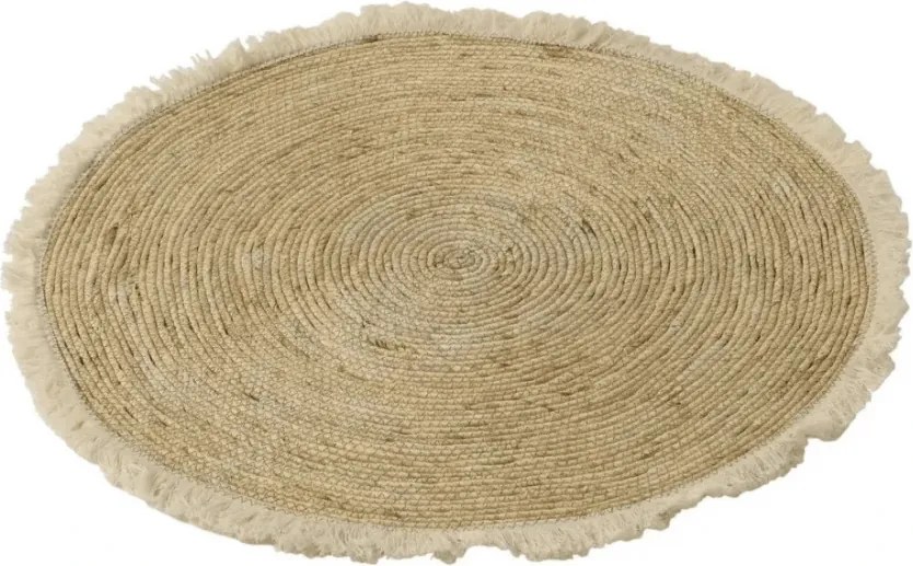 Prírodný okrúhly koberec VELOR ⌀ 70 cm, béžový