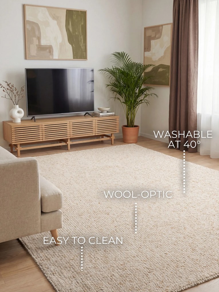 ELLE Decoration, Kusový koberec Wolly Ultra 106228 Cream z kolekcie Elle, 240x340, biela, obývacia izba