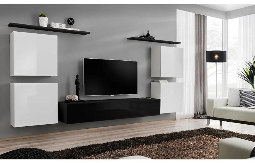 Obývacia stena Switch IV Biely/Čierna