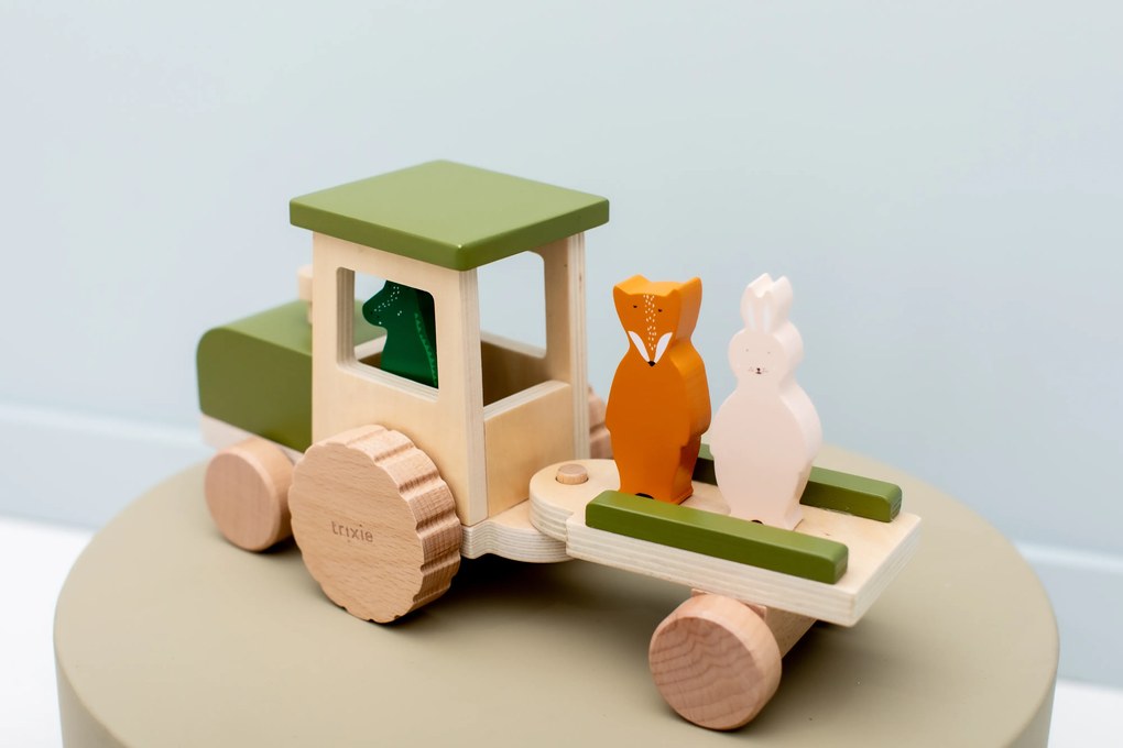 Trixie Drevený traktor s valníkom