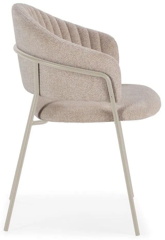 Béžové čalúnené jedálenské kreslá v súprave s podrúčkami 2 ks Leticia – Marckeric