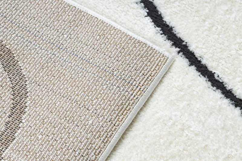 Dywany Łuszczów, Kusový koberec Mode 8377 abstract cream/black, 140x190, biela, chodba / predsieň