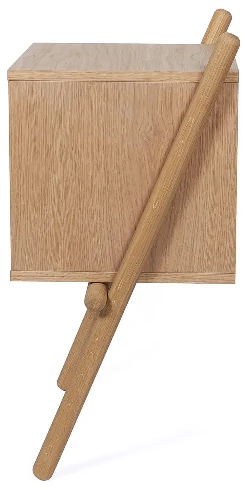 Nočný stolík v dekore duba v prírodnej farbe Wiru – Woodman
