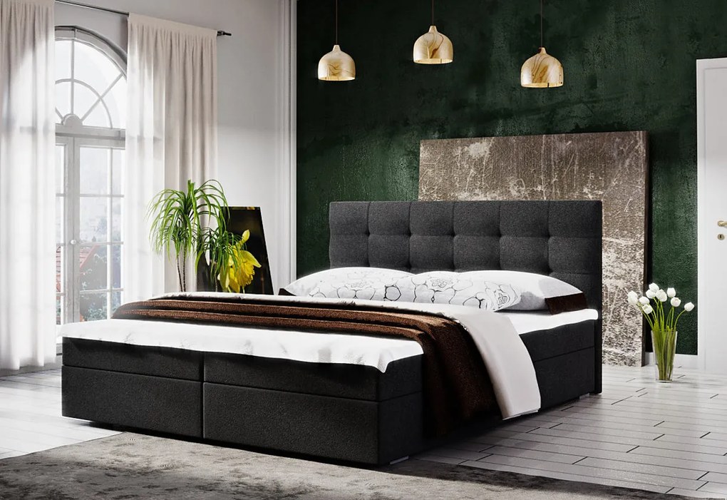 Čalúnená posteľ LAKE 2 + matrac - cosmic100 / 140x200 / s vrchným matracom