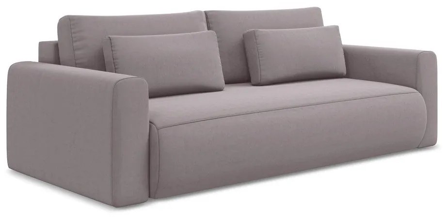 Zamatová rozkladacia/s úložným priestorom pohovka v levanduľovej farbe 238 cm Kapua – Makamii