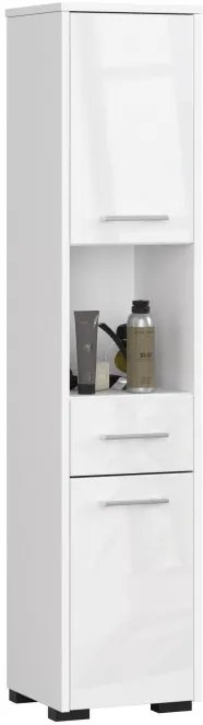 Kúpeľňová skrinka FIN 2D 1SZ 1W biela, lesk