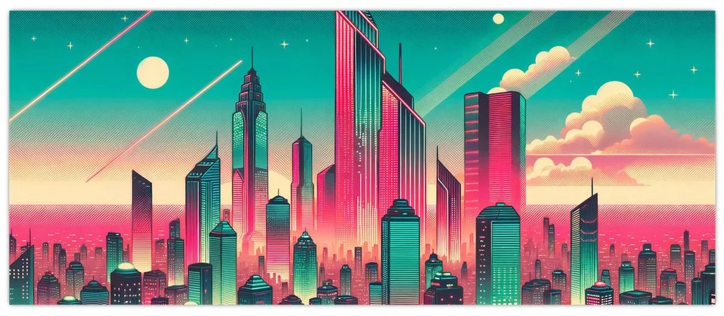 Obraz – Veľkomesto v pop-art štýle (120x50 cm)