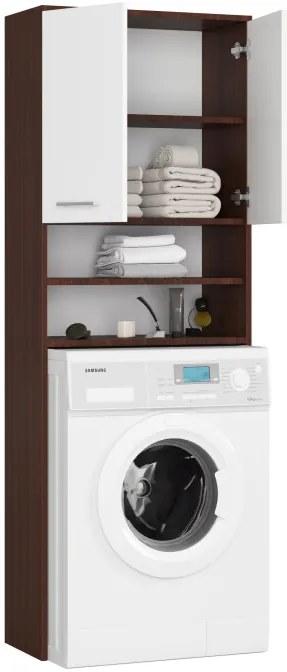 Kúpeľňová skrinka nad práčku FIN wenge / biela