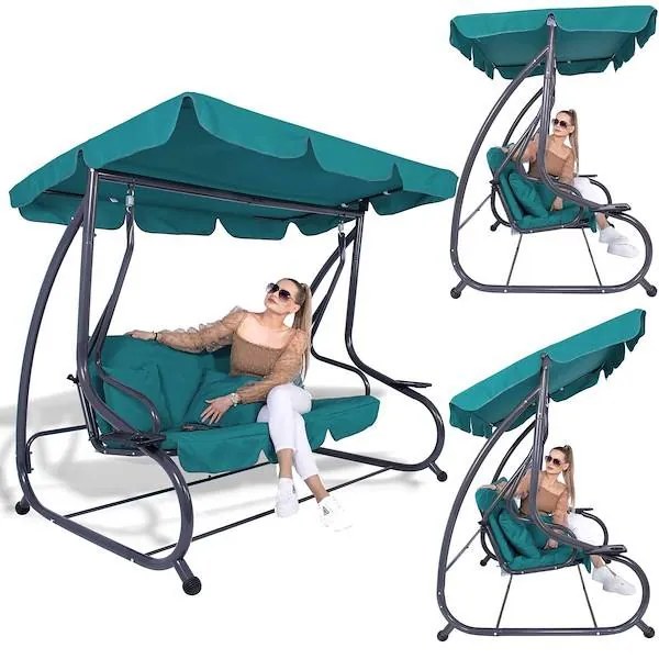 Hojdačka 3-miestna SPRINGOS GS0020 - modrá