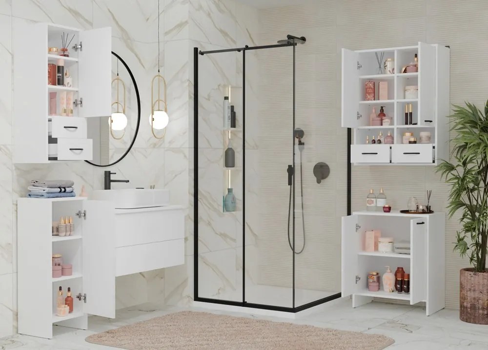 Horná závesná kúpeľňová skrinka Nina II 35 cm biela