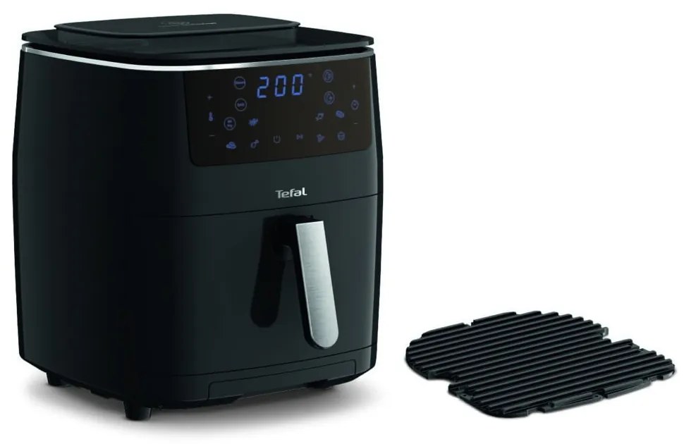 Čierna teplovzdušná fritéza EASY FRY&amp;GRILL STEAM+ FW201815 – Tefal