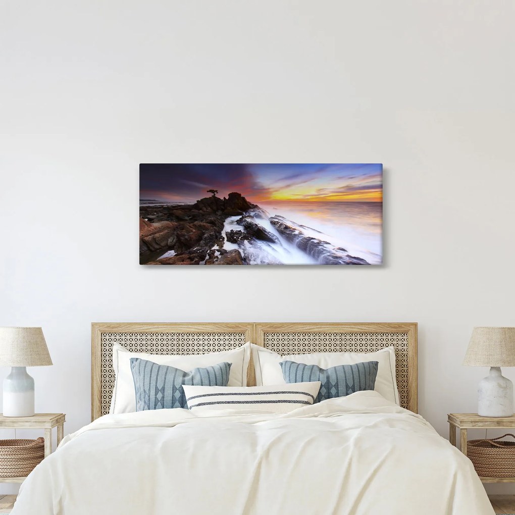 Obraz hory v hmle (120x50 cm)