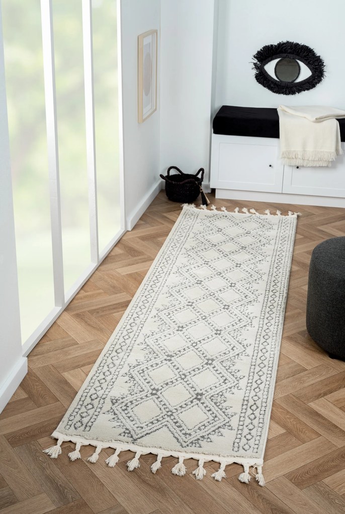 Behúň Moroccan Delight CA40061 weiß, 80x250, čiernobiela, obývacia izba, My Flair