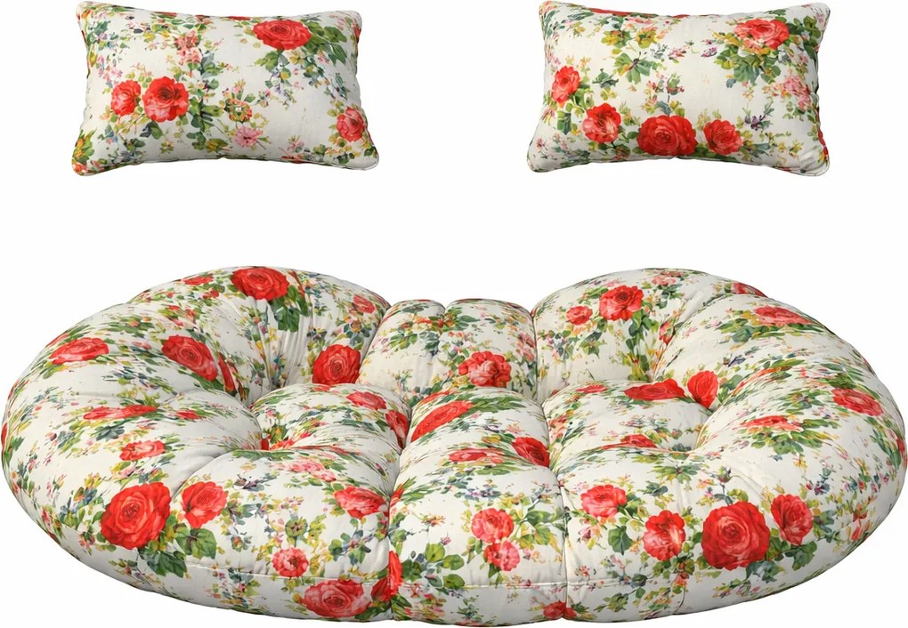 Vankúš na závesné hojdacie dvojkreslo - kvetovaný