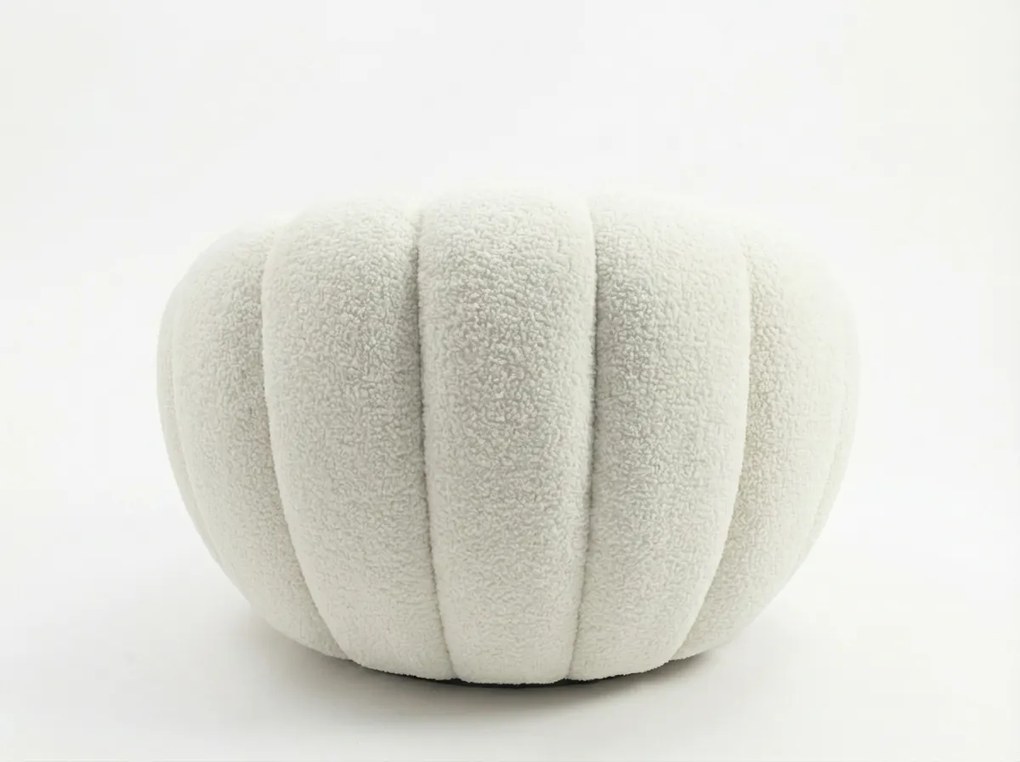 Dizajnové kreslo BLOOM s taburetom, krémové